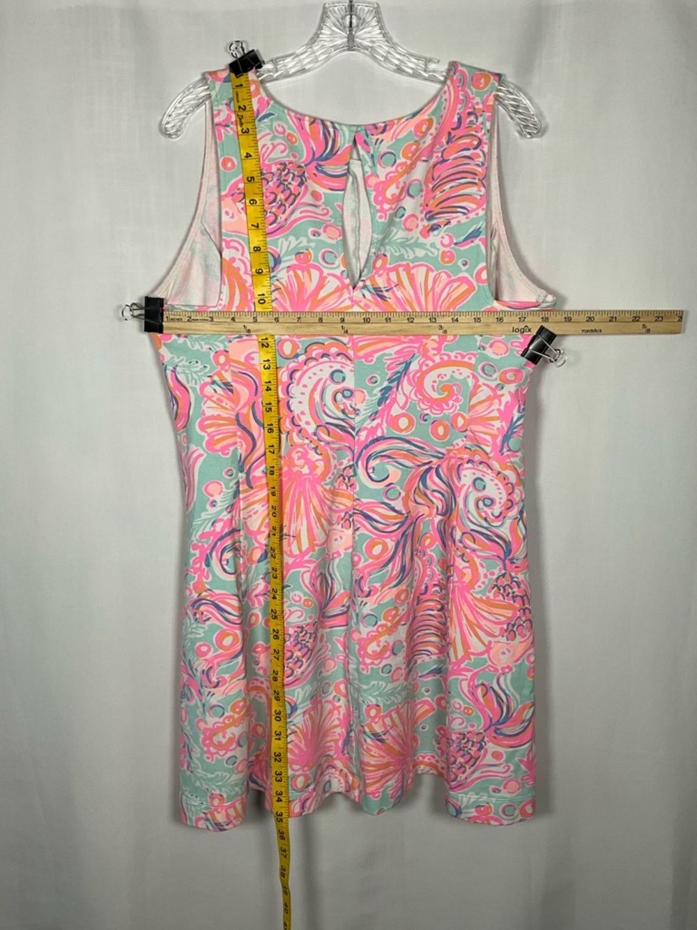 Lilly Pulitzer Dress Size XL Pink & Mint Print “Too Much Bubbly” Sleeveless Midi - Picture 4 of 6